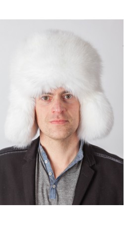 Rusiško modelio lapės kailio kepurė – balta 